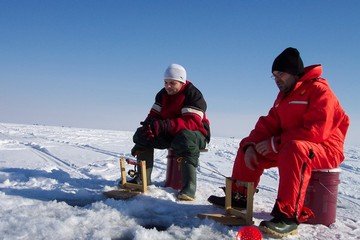 An ice fishing novice