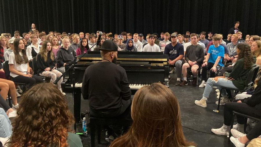 Choir performs with professional vocalist